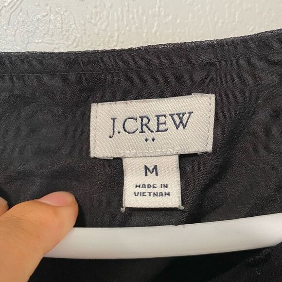 J.Crew Black Sheer Polka Dot Blouse Long Sleeve | Size M - Picture 3 of 4